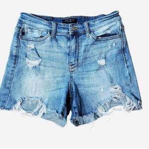 Judy Blue Light Blue Distressed Jean Shorts